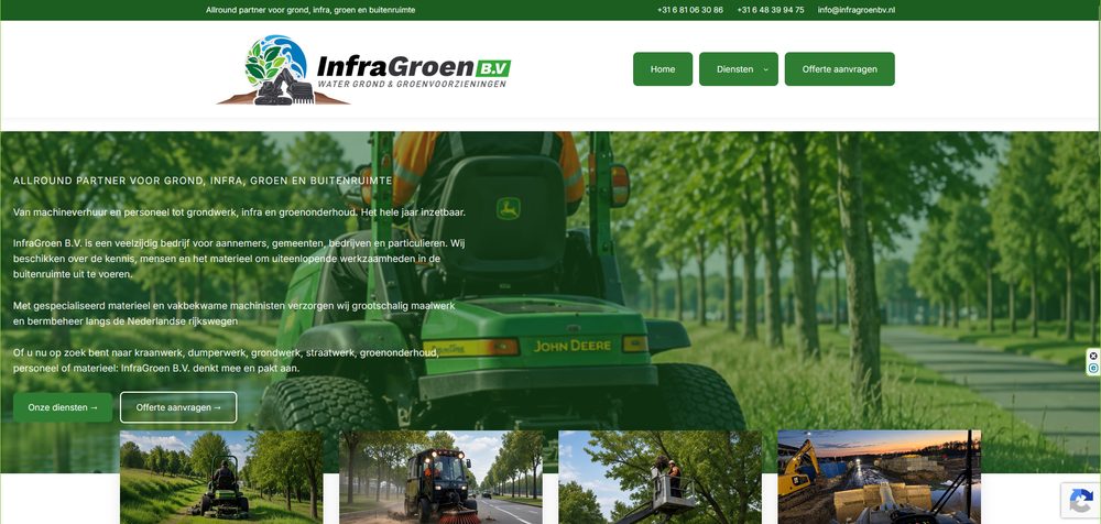Website van InfraGroen B.V.