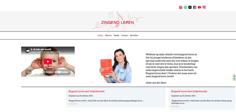 Website van Zingend Leren